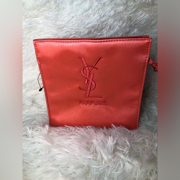 Yves Saint Laurent Parfums Red/Pink Vintage Cosmetic Bag - Picture 1 of 11